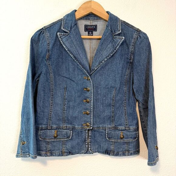 Vintage Chaps Denim Button Down Jacket Size Small - Picture 1 of 7